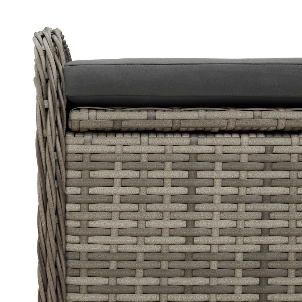 vidaXL Banc de rangement avec coussin gris 80x51x52 cm résine tressée