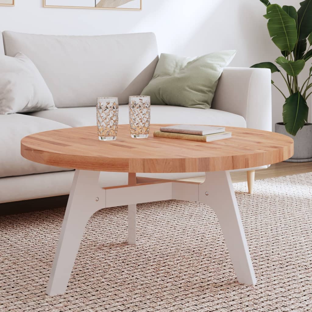 vidaXL Dessus de table Ø90x4 cm rond bois massif de hêtre