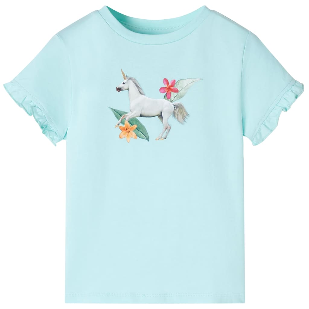 T-shirt enfants à manches courtes aqua clair 140