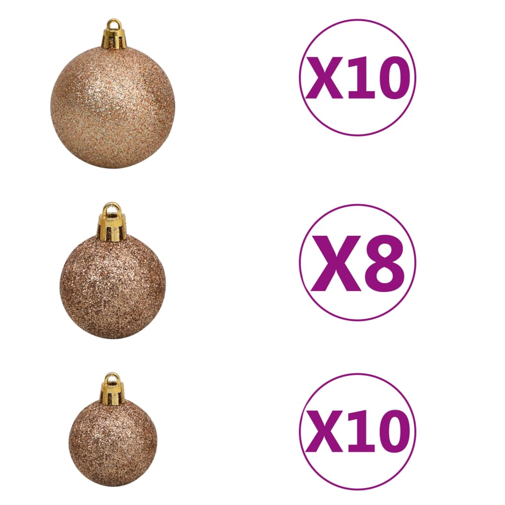 vidaXL Sapin de Noël artificiel articulé 300 LED et boules 180 cm