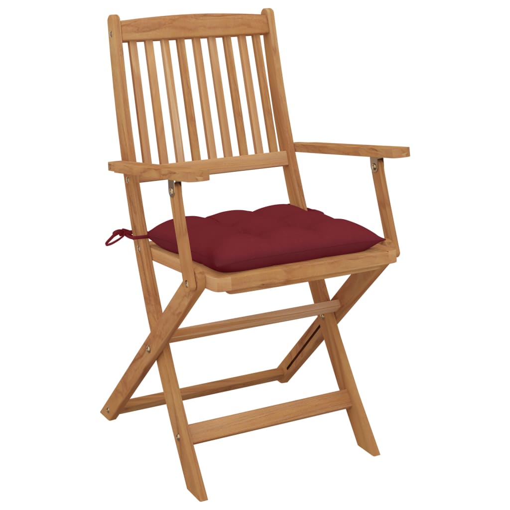 vidaXL Chaises pliables de jardin lot de 6 avec coussins Bois d'acacia