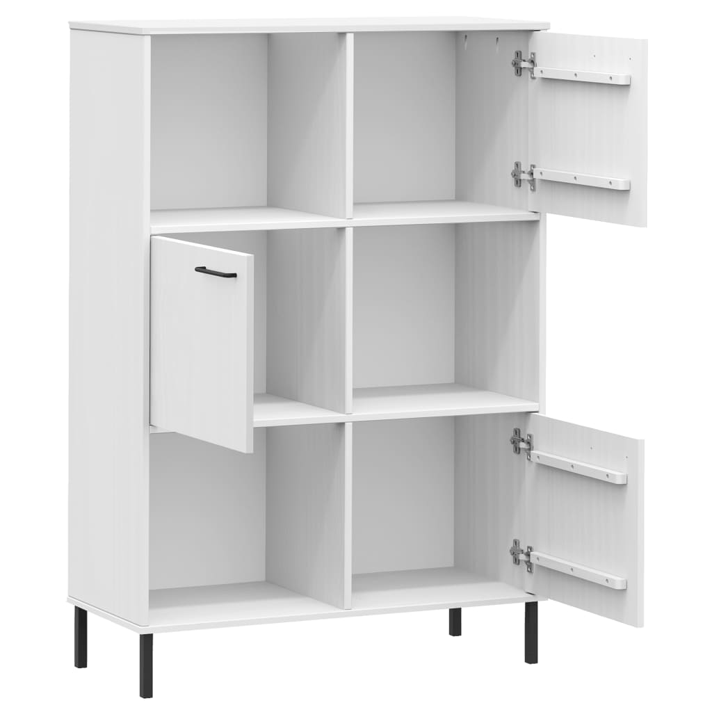 vidaXL Bibliothèque avec pieds en métal Blanc 90x35x128,5 cm Bois OSLO