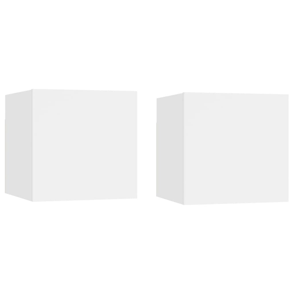vidaXL Tables de chevet 2 pcs Blanc 30,5x30x30 cm Bois d'ingénierie