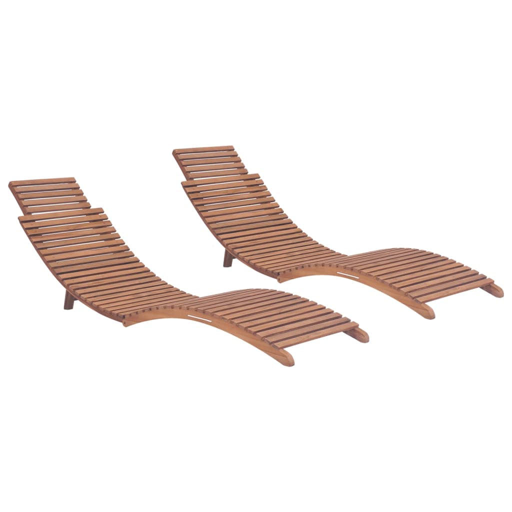 vidaXL Chaises longues pliables lot de 2 Bois de teck solide