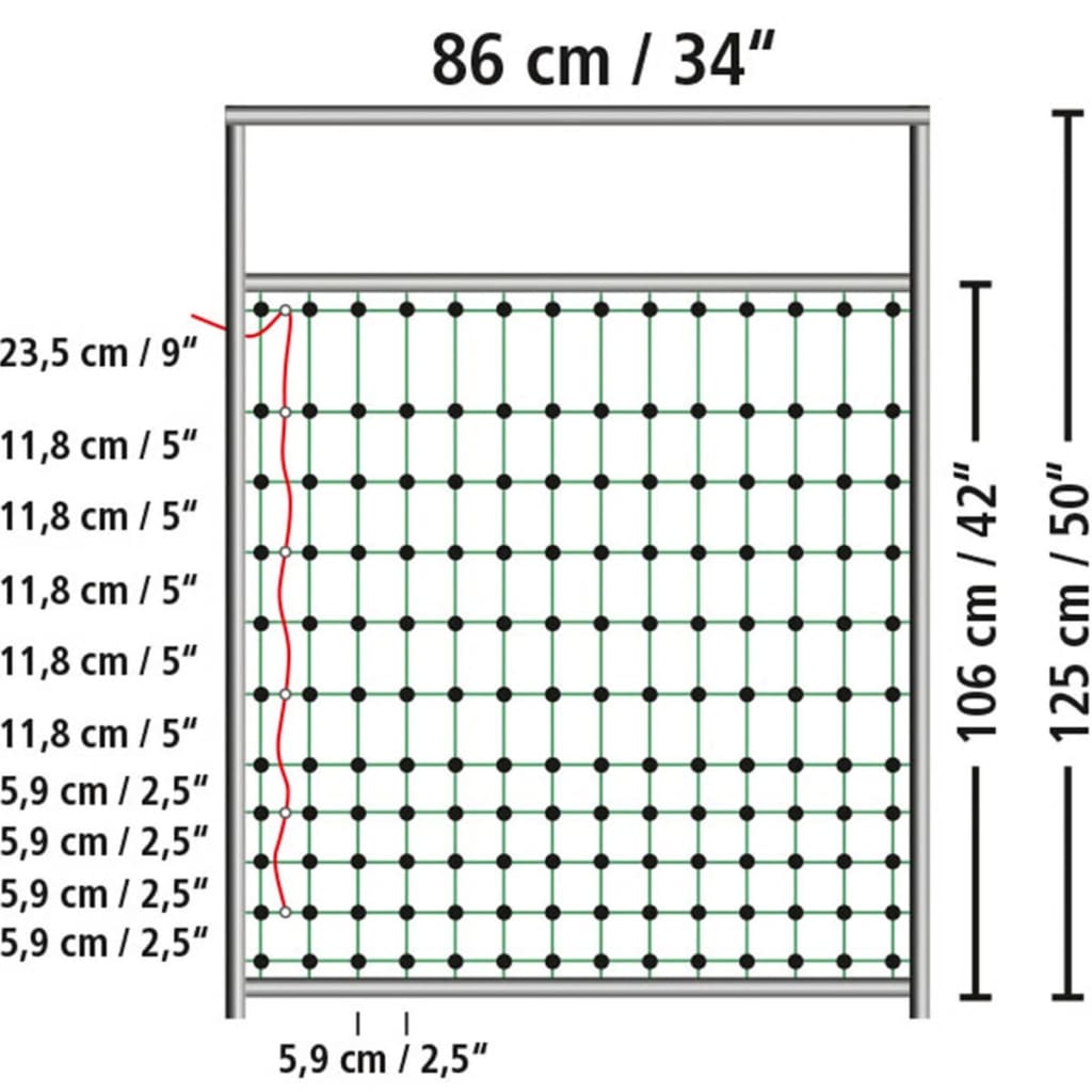 Kerbl Porte pour filets de clôture électrique 95-125 cm 446518