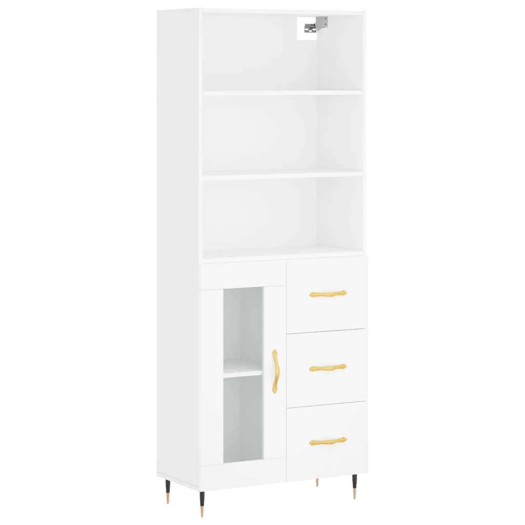 vidaXL Buffet haut Blanc 69,5x34x180 cm Bois d'ingénierie