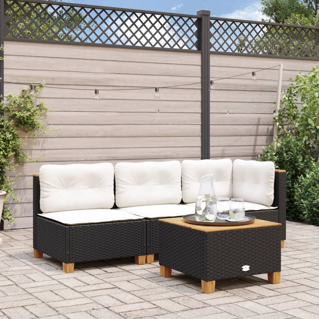 vidaXL Canapé de jardin avec coussins 3 places gris résine tressée