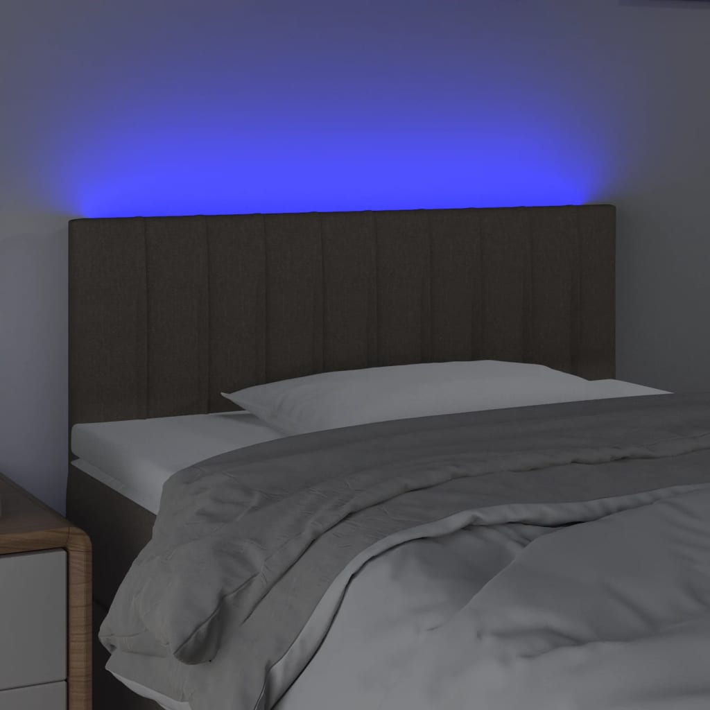 vidaXL Tête de lit à LED Taupe 90x5x78/88 cm Tissu