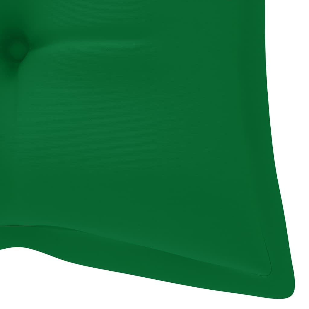 vidaXL Balancelle avec coussin vert 170 cm Bois de teck solide