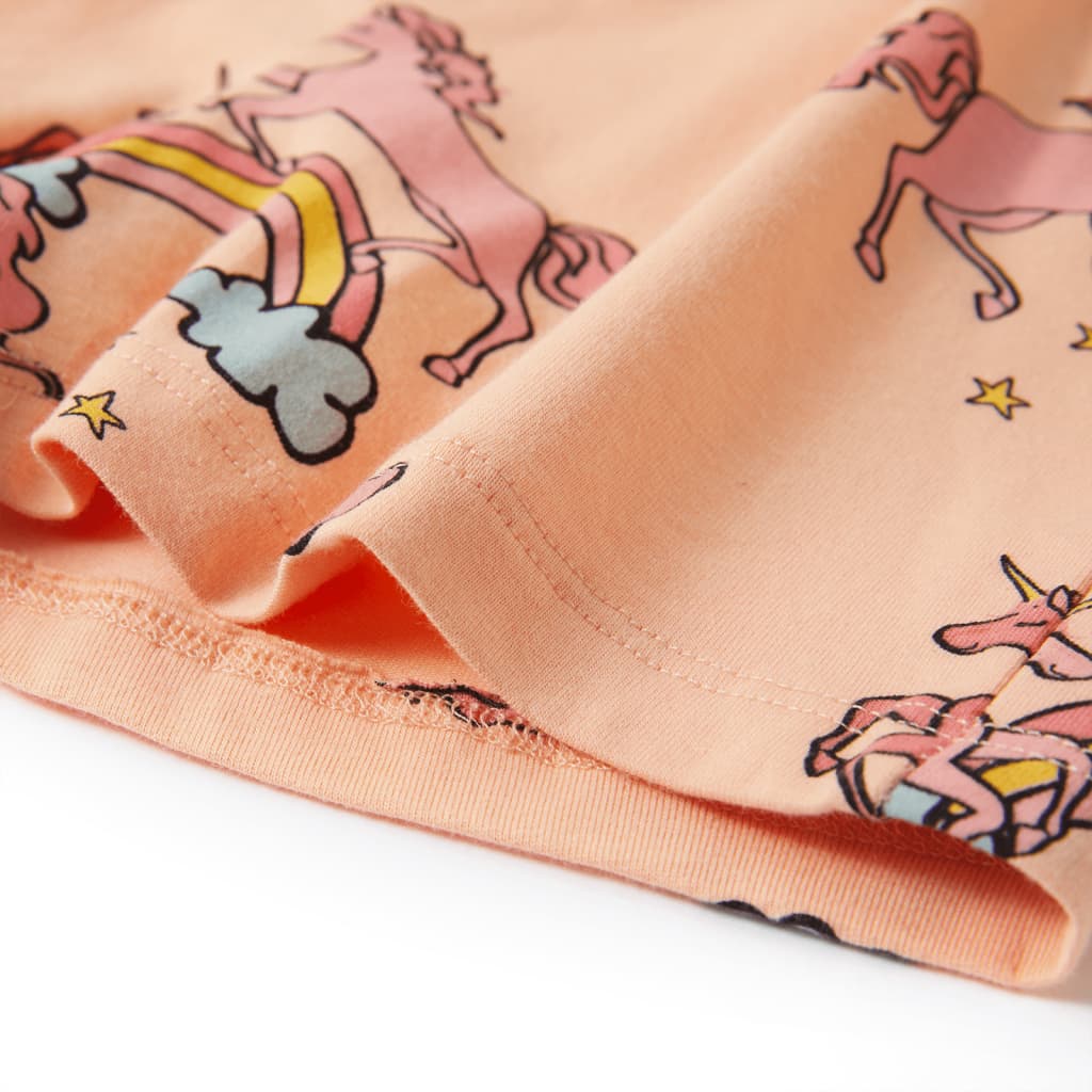 Pyjamas à manches courtes pour enfants orange clair 128