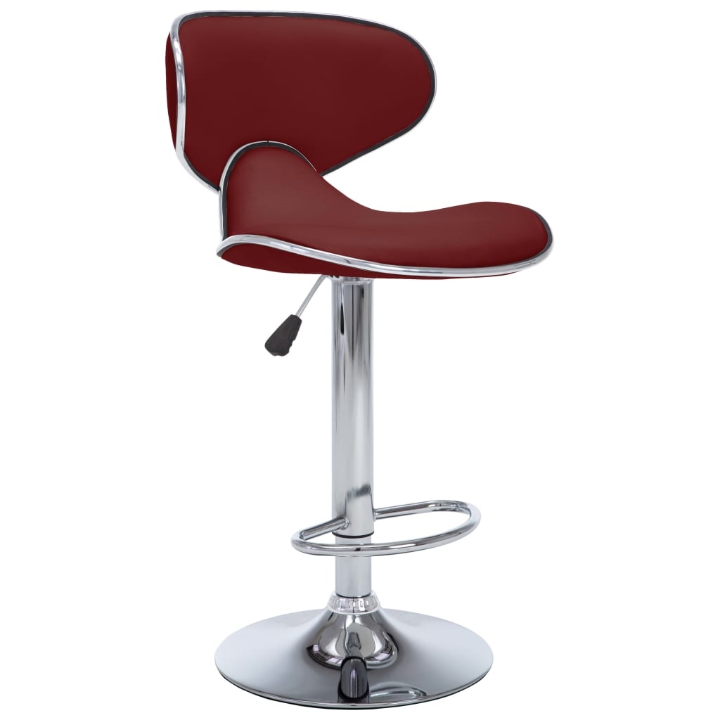 vidaXL Tabourets de bar lot de 2 rouge bordeaux similicuir