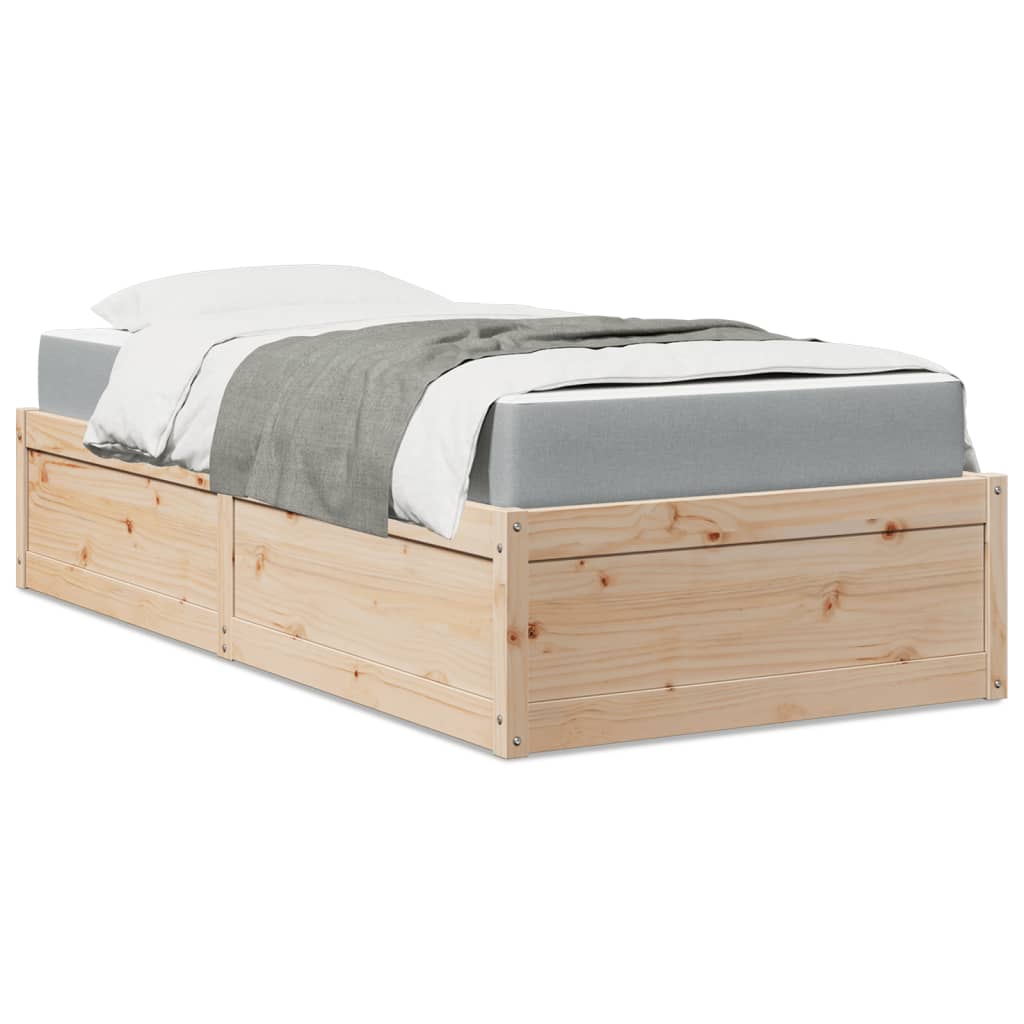 vidaXL Lit avec matelas 90x190 cm bois massif de pin