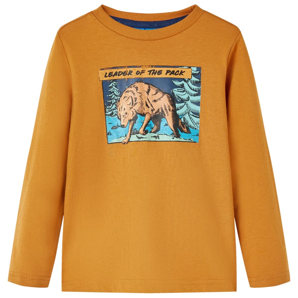 T-shirt enfants à manches longues ocre foncé 116