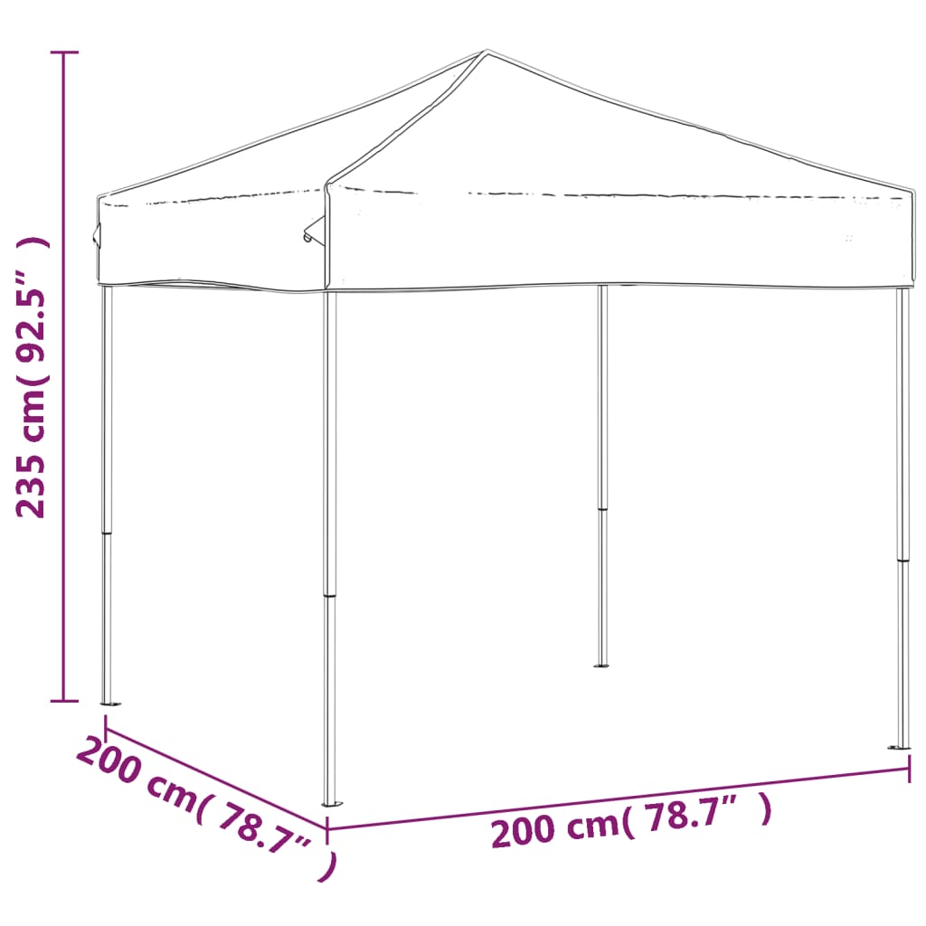 vidaXL Tente de réception pliable Anthracite 2x2 m