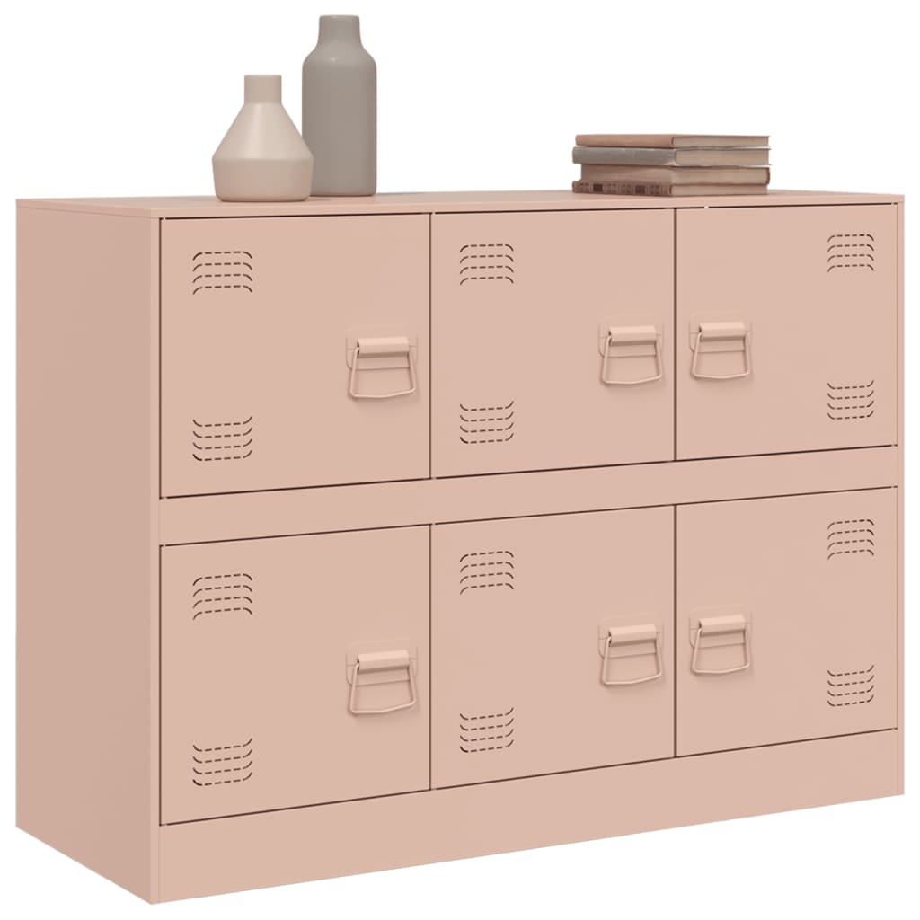 vidaXL Buffet rose 99x39x73 cm acier