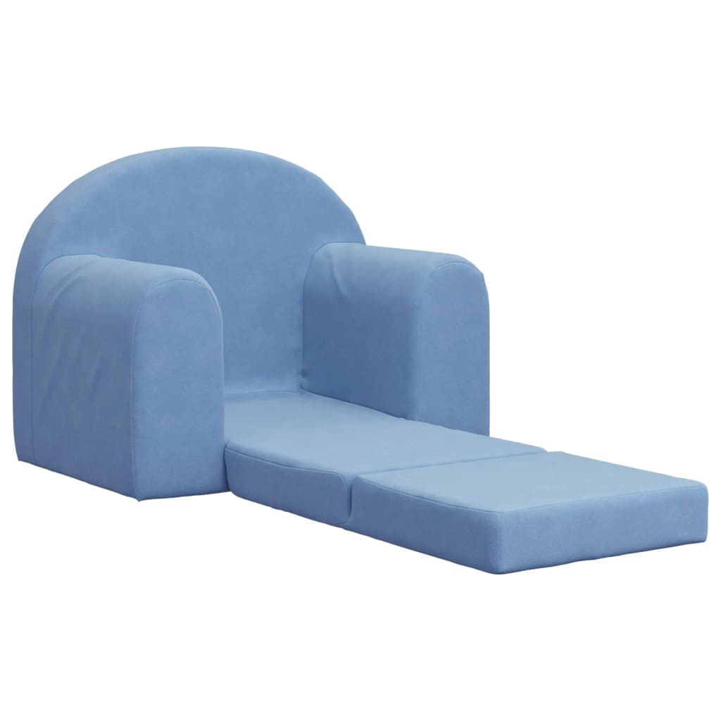 vidaXL Canapé-lit pour enfants bleu peluche douce