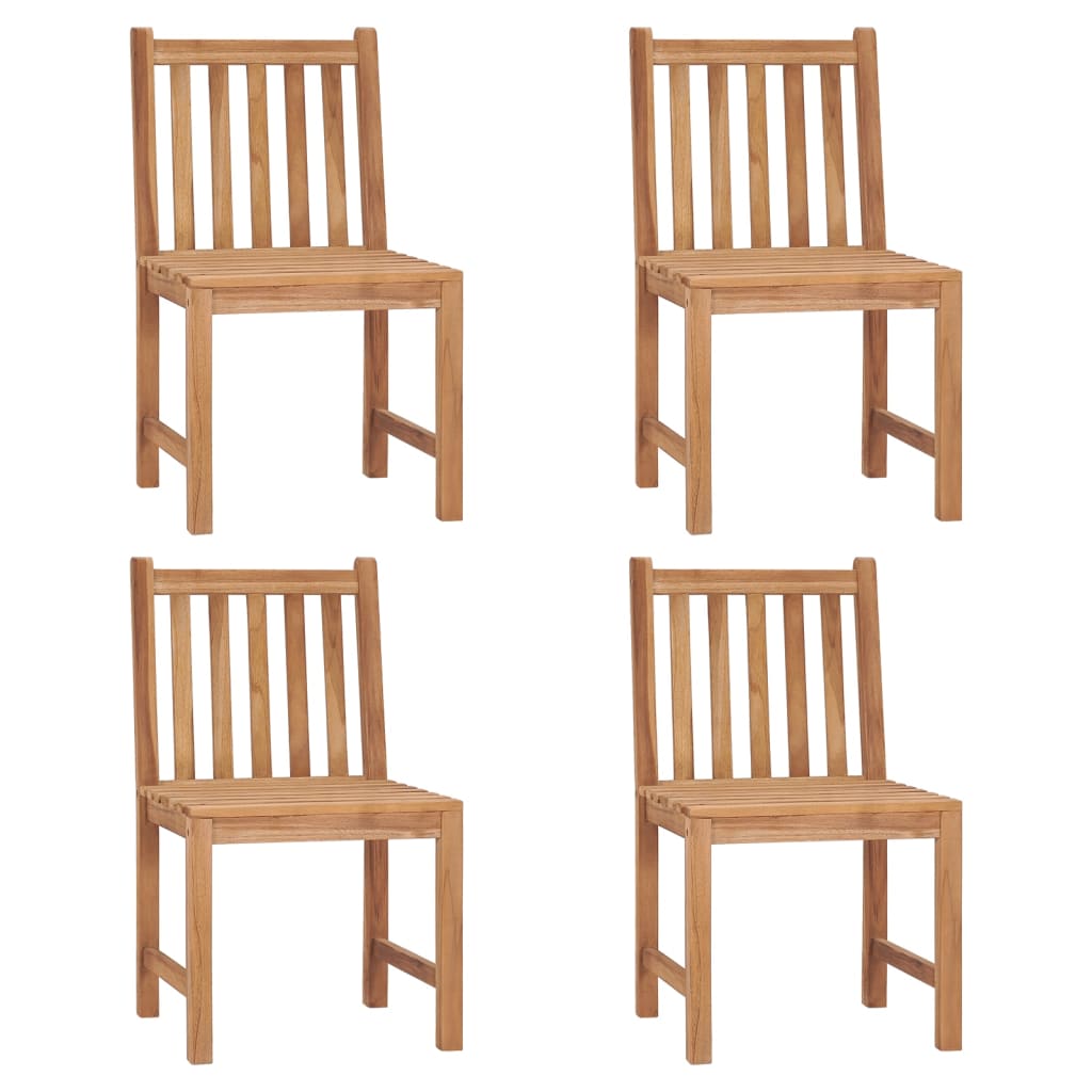 vidaXL Chaises de jardin lot de 4 avec coussins Bois de teck massif