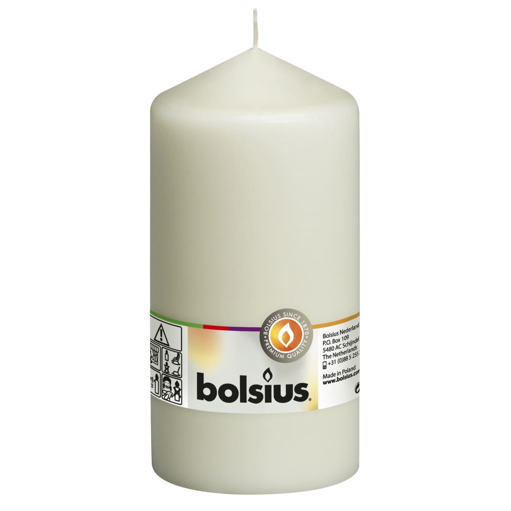 Bolsius Bougies pilier 8 pcs 150x78 mm Ivoire