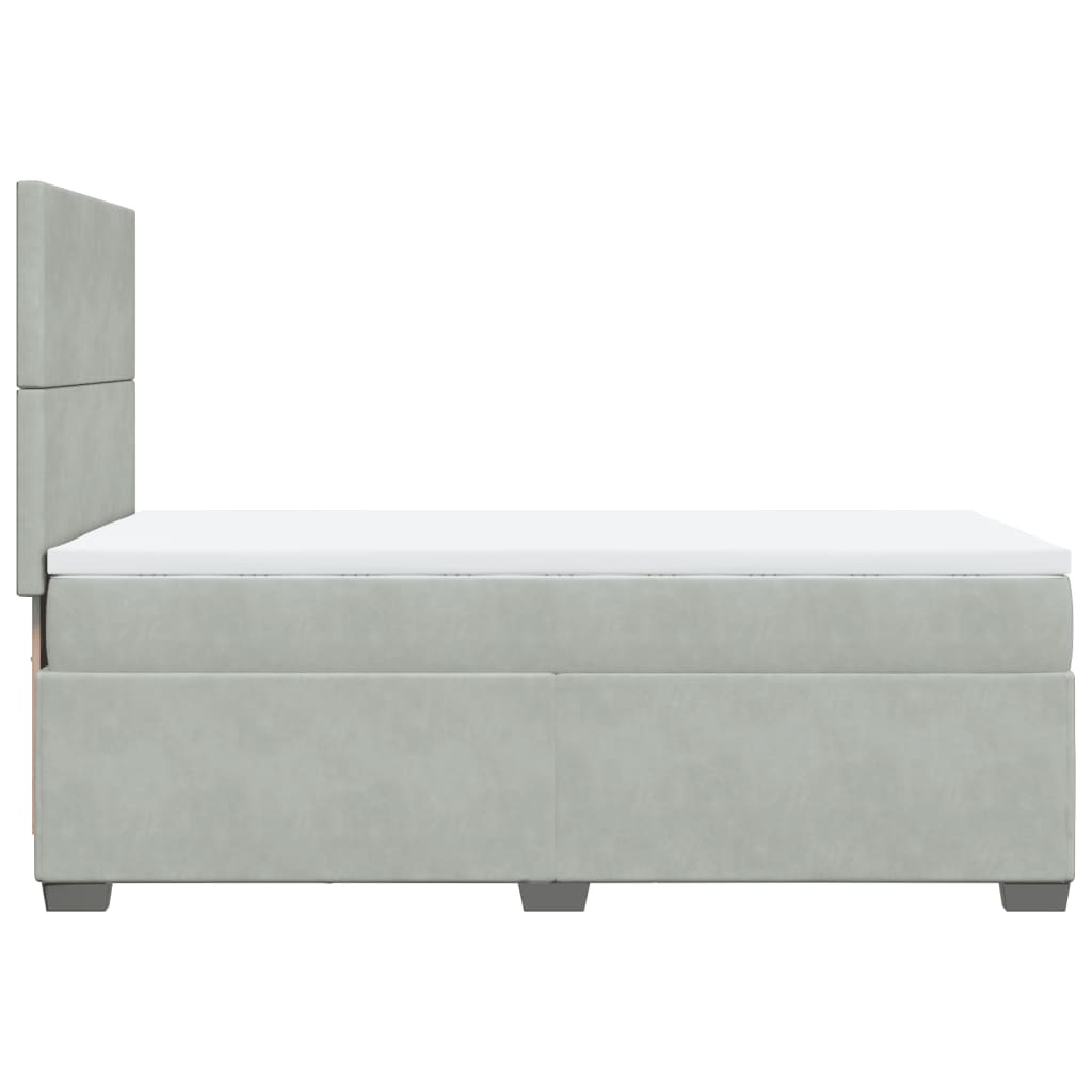 vidaXL Sommier à lattes de lit et matelas Gris clair 90x200 cm Velours