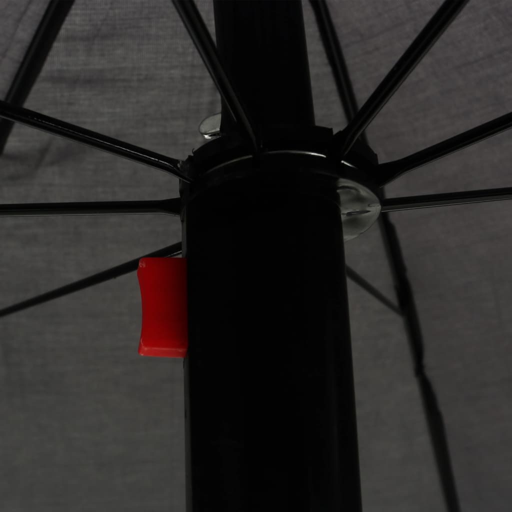 vidaXL Chaise longue d'extérieur avec parasol Résine tressée Gris