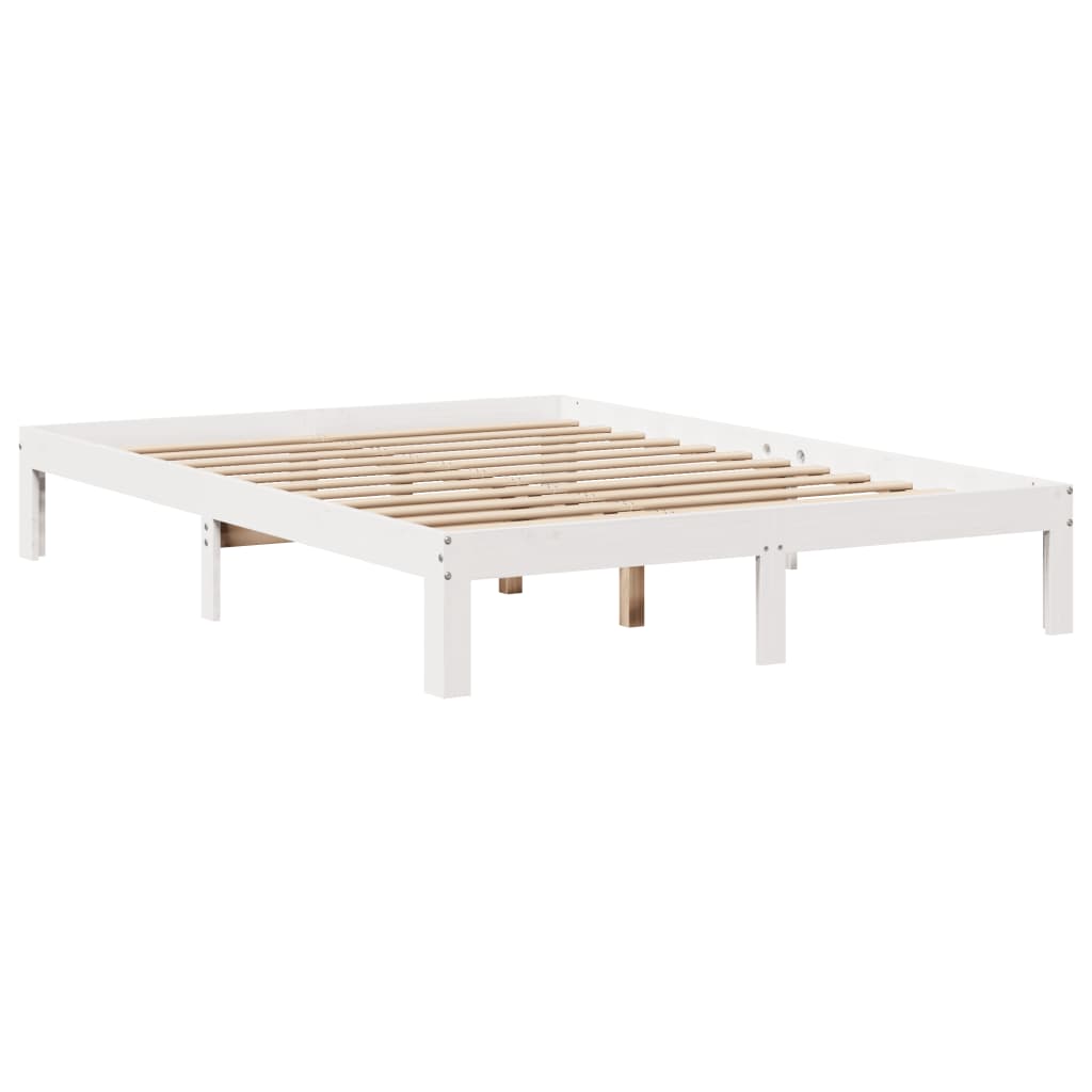 vidaXL Cadre de lit avec tête de lit sans matelas blanc 150x200 cm