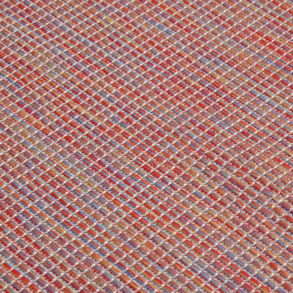 vidaXL Tapis à tissage plat d'extérieur 200x280 cm Rouge