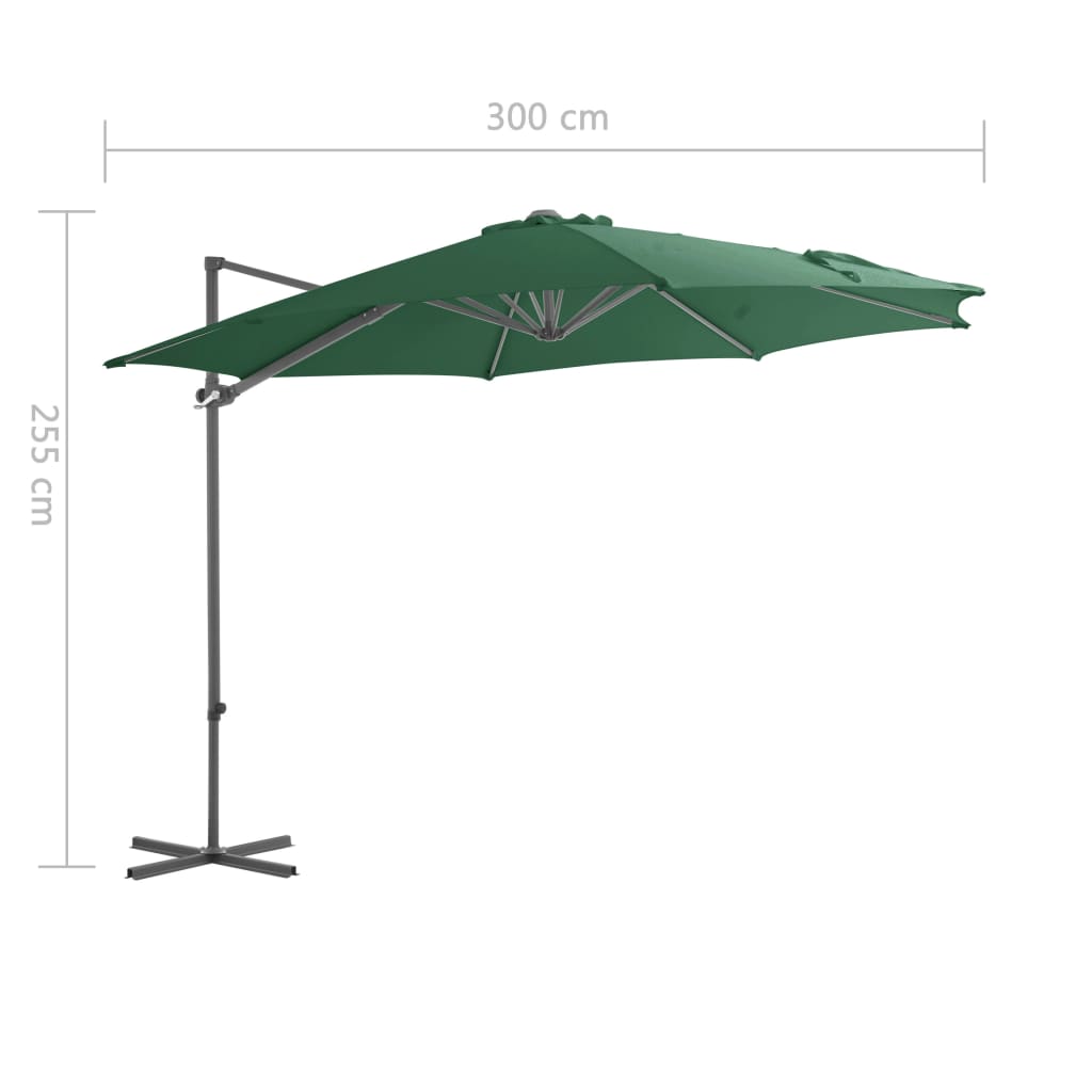 vidaXL Parasol avec base portable Vert