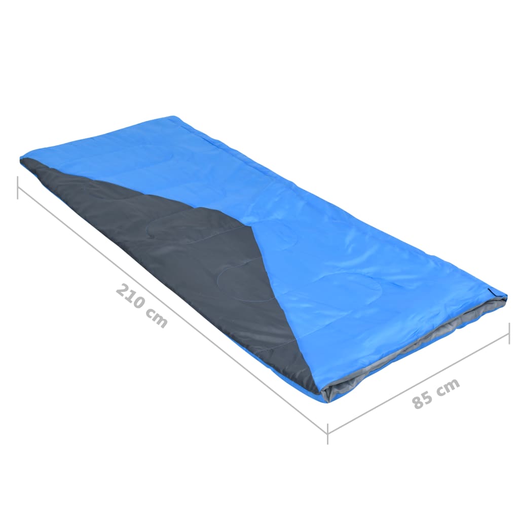 vidaXL Sacs de couchage type enveloppe 2 pcs Bleu 1 100 g 10°C