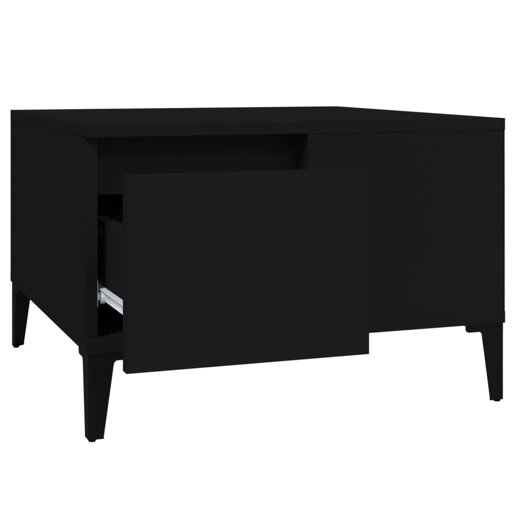 vidaXL Table basse noir 55x55x36,5 cm bois d'ingénierie
