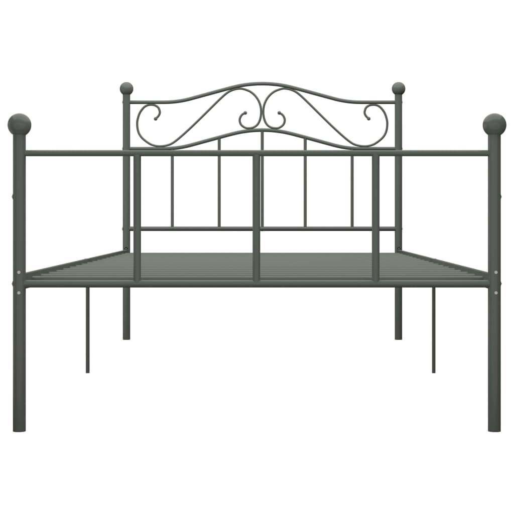 vidaXL Cadre de lit sans matelas gris métal 90x200 cm