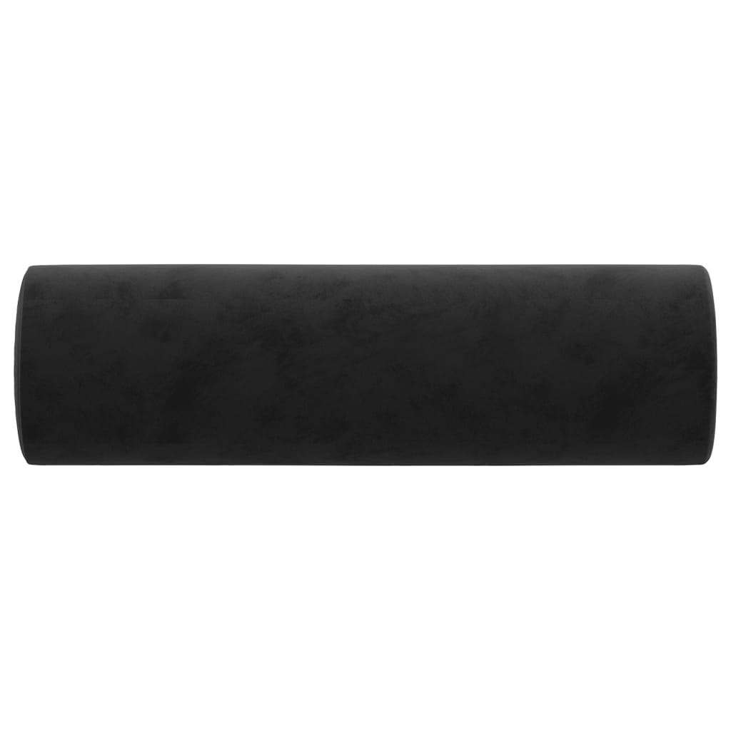 vidaXL Coussins décoratifs lot de 2 Noir Ø15x50 cm Velours