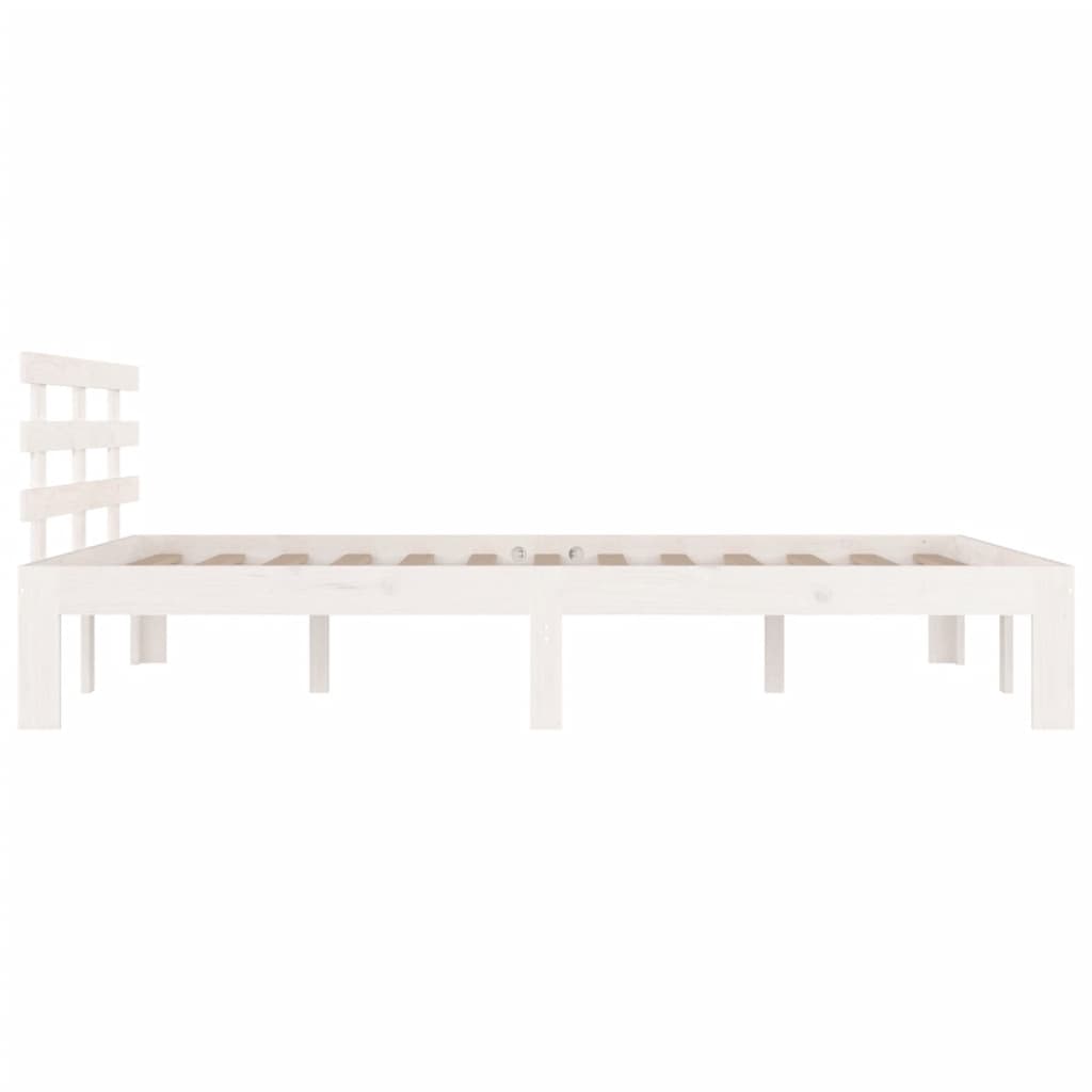 vidaXL Cadre de lit Blanc Bois massif 160x200 cm