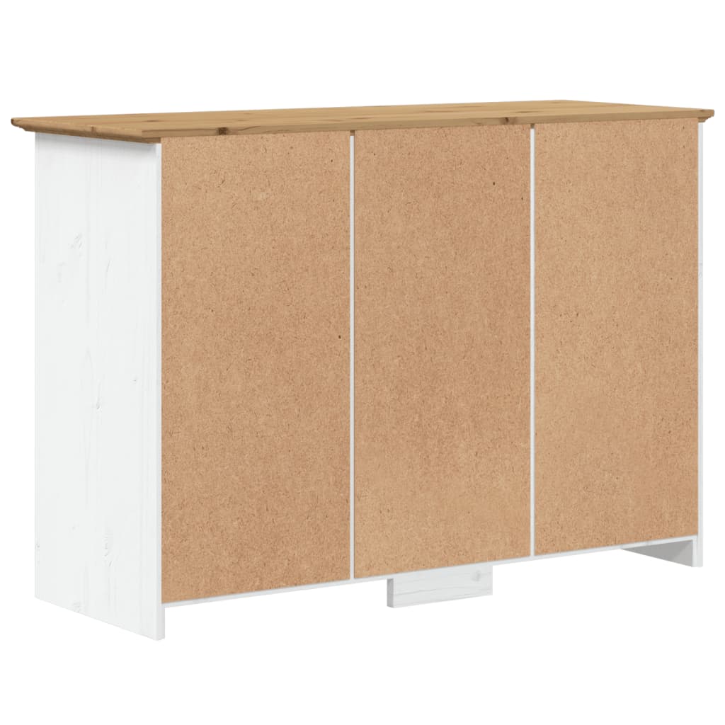 vidaXL Buffet BODO blanc et marron 115,5x44x80 cm bois massif de pin