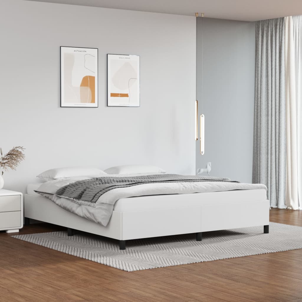 vidaXL Cadre de lit sans matelas blanc 180x200 cm similicuir