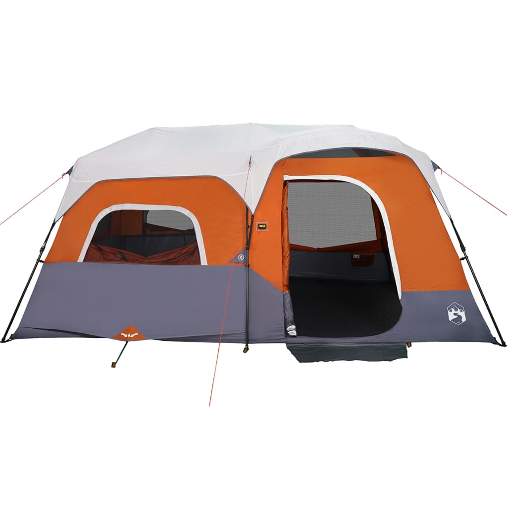 vidaXL Tente de camping et lumière LED 9 personnes gris clair orange