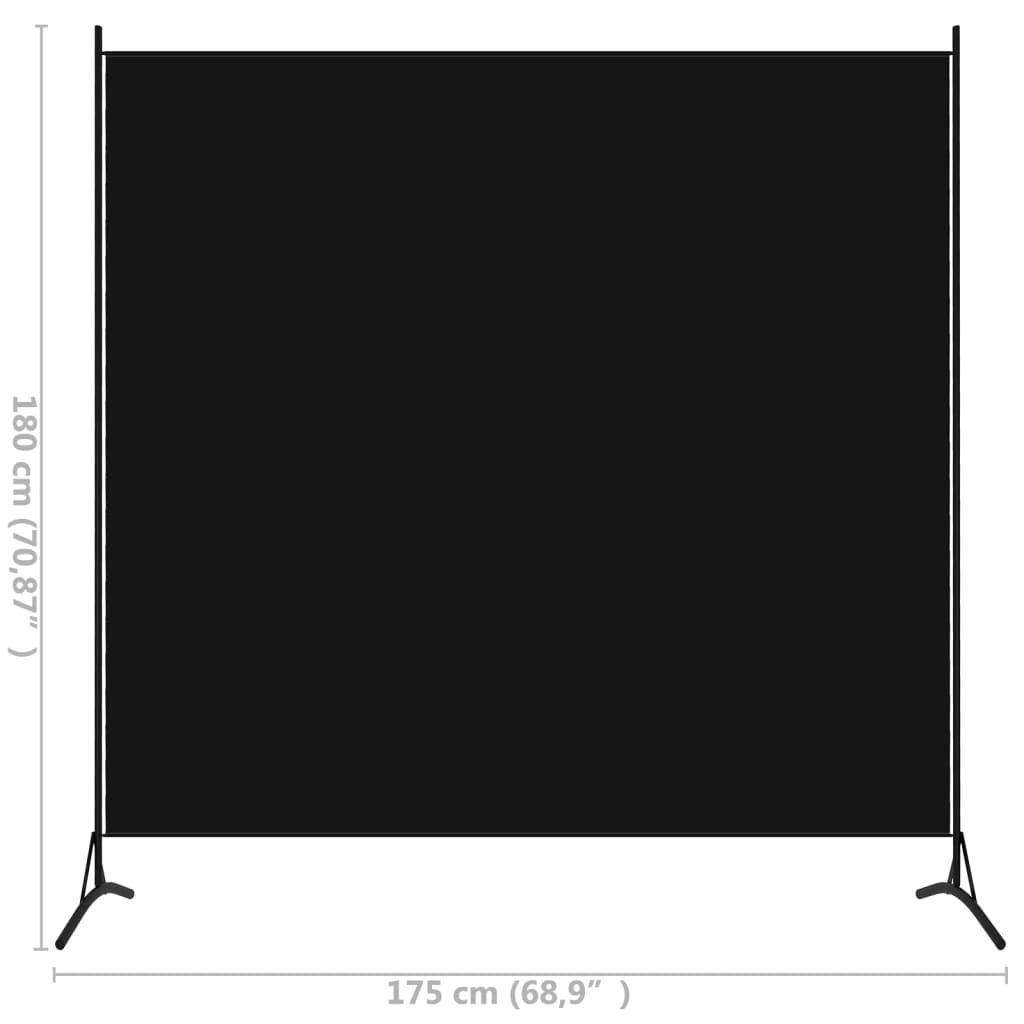 vidaXL Cloison de séparation noir 175x180 cm tissu