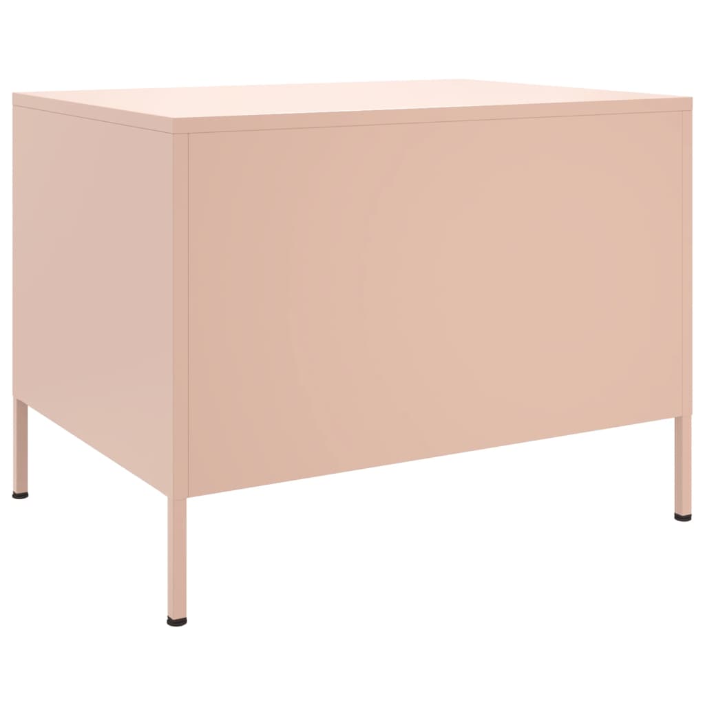 vidaXL Table basse rose 68x50x50,5 cm acier laminé à froid