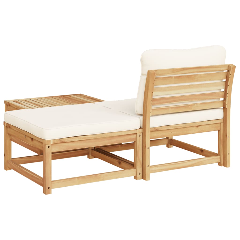 vidaXL Salon de jardin 3 pcs avec coussins bois massif d'acacia