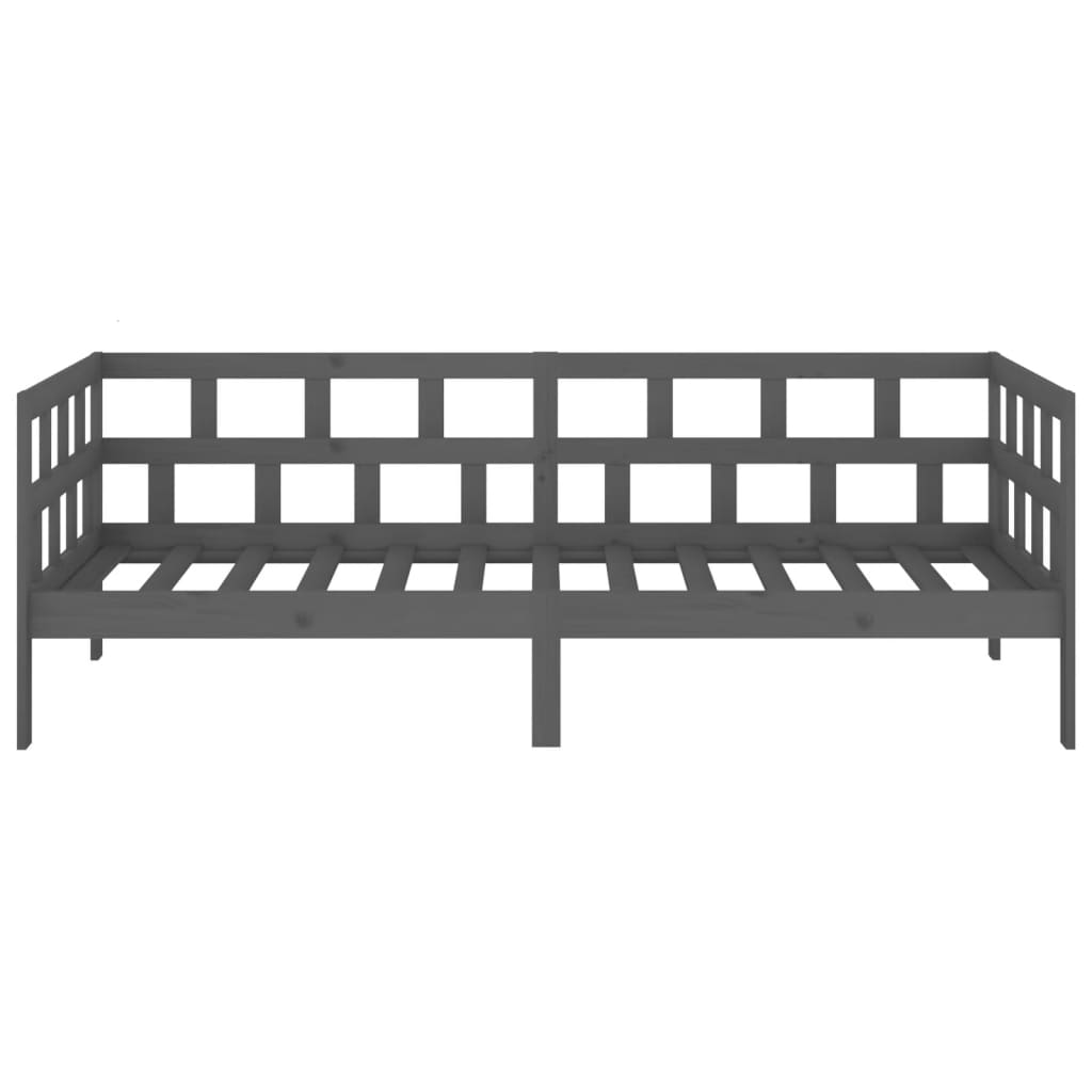 vidaXL Lit de jour sans matelas gris bois de pin massif 80x200 cm