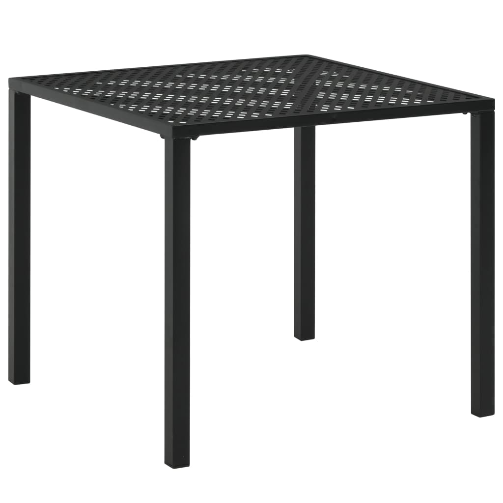 vidaXL Table de jardin Noir 80x80x72 cm Acier