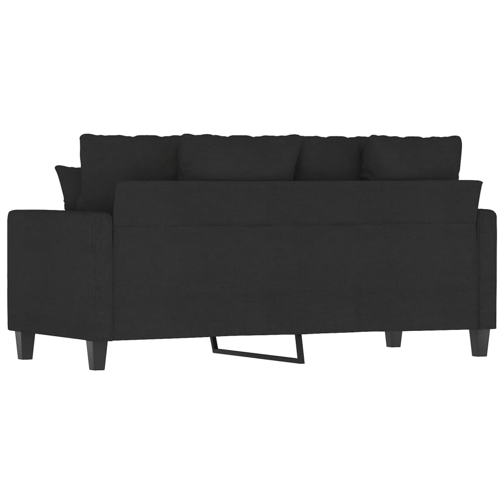 vidaXL Canapé à 2 places Noir 140 cm Tissu