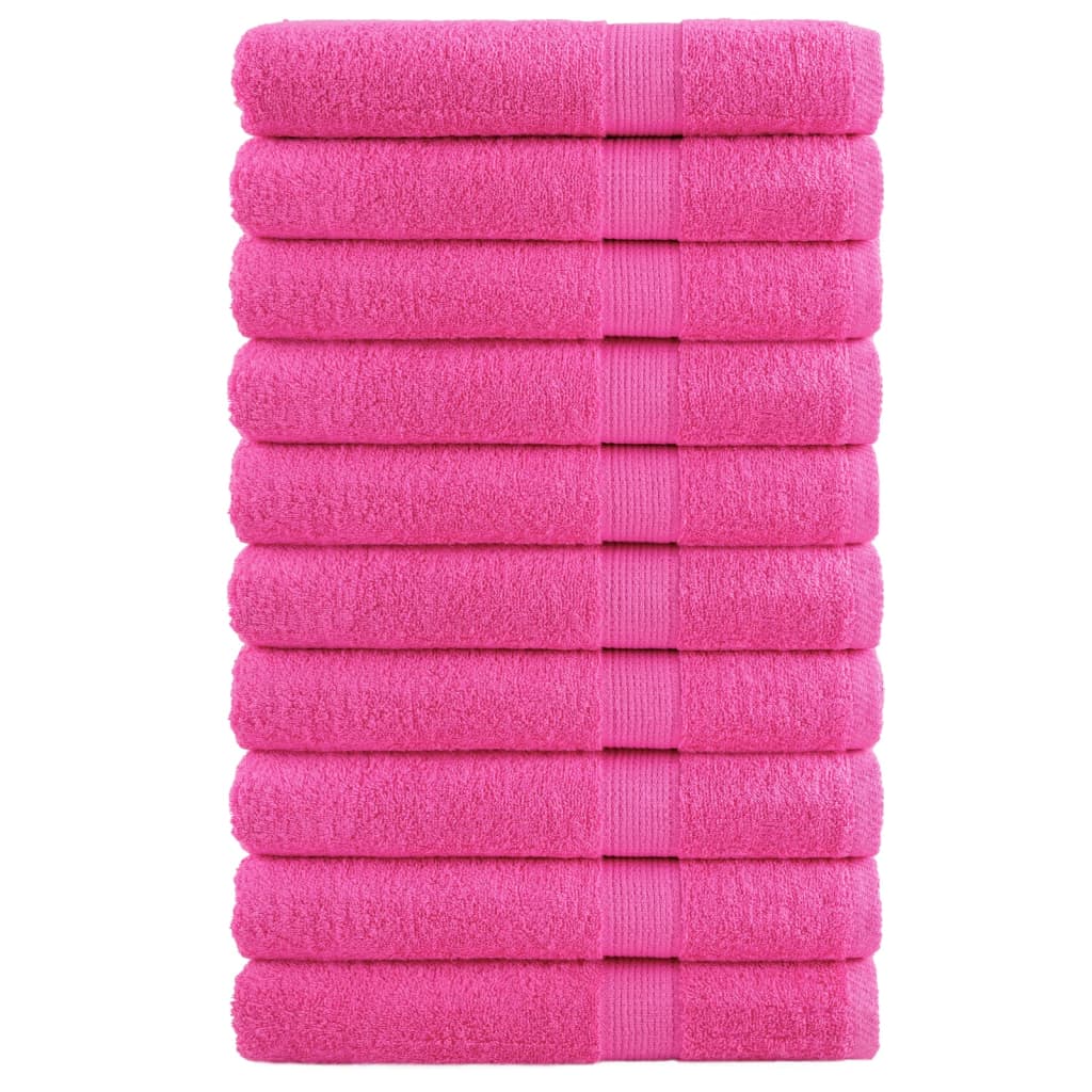 vidaXL Serviettes de sauna de qualité supérieure 10pcs rose 100%coton