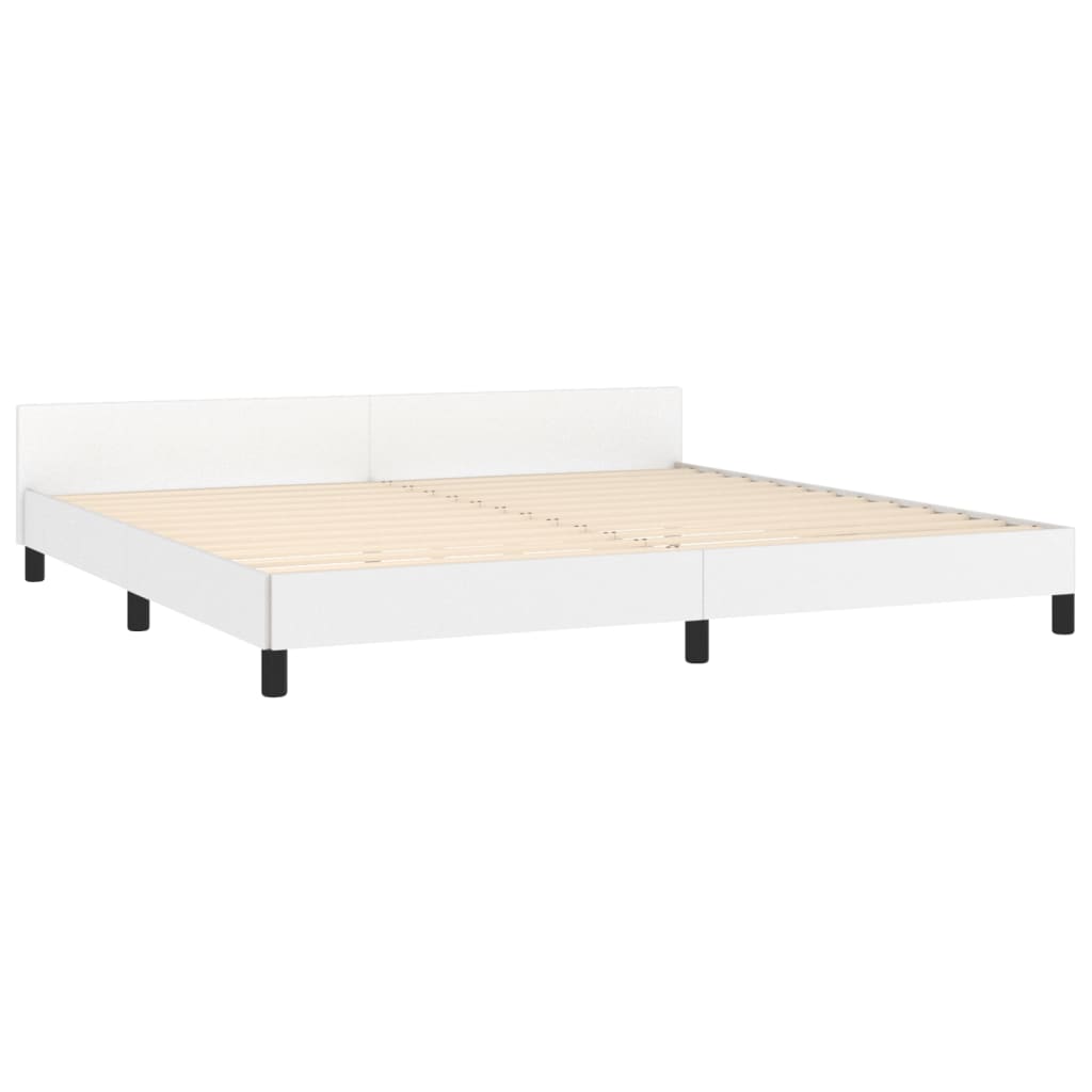 vidaXL Cadre de lit avec tête de lit sans matelas blanc 200x200 cm