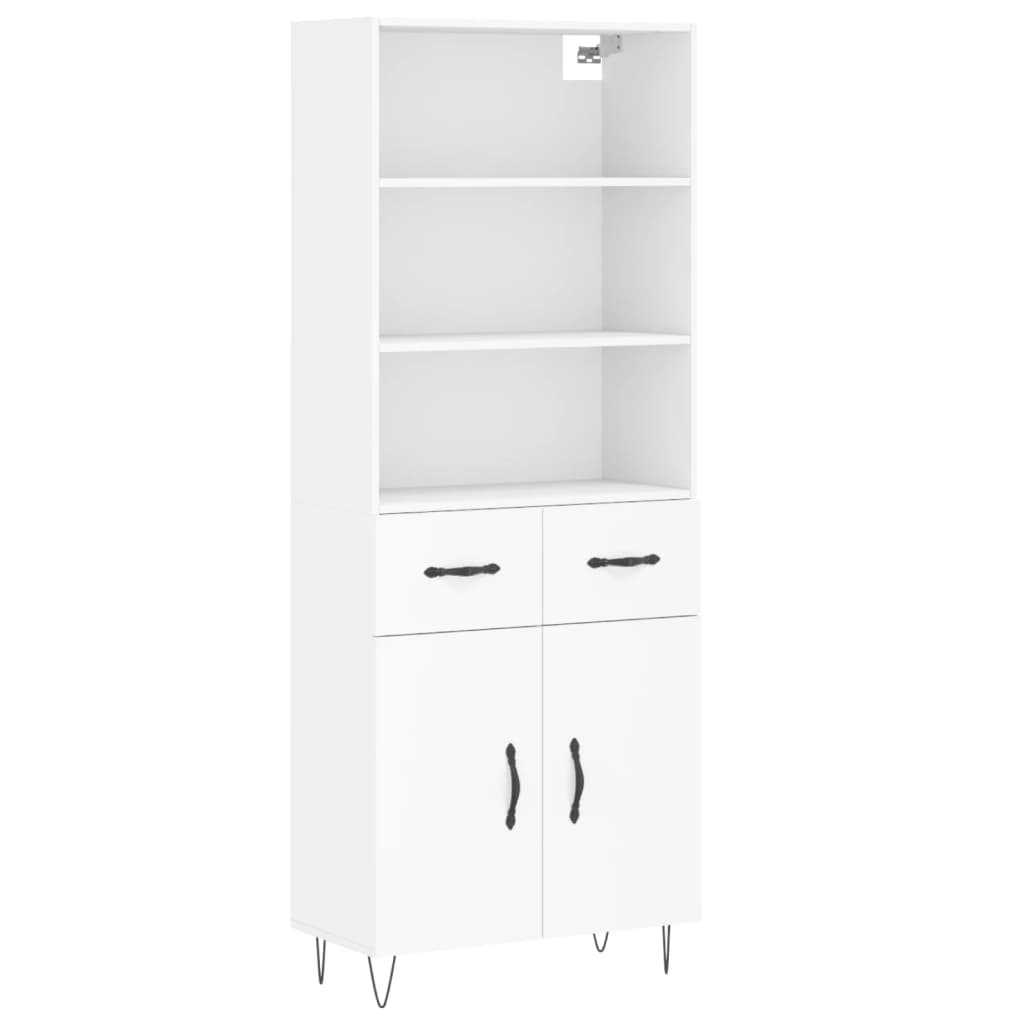 vidaXL Buffet haut Blanc 69,5x34x180 cm Bois d'ingénierie