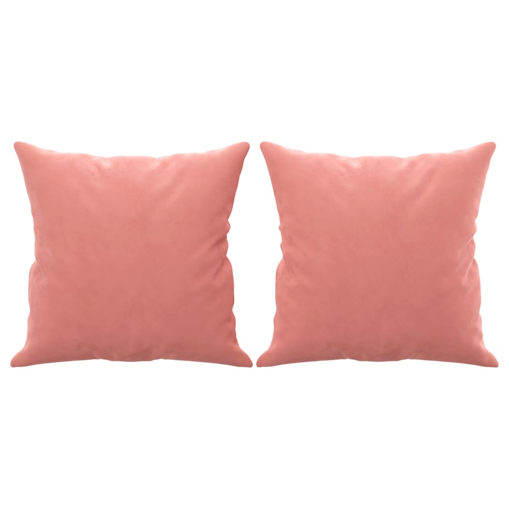 vidaXL Coussins décoratifs lot de 2 Rose 40x40 cm Velours