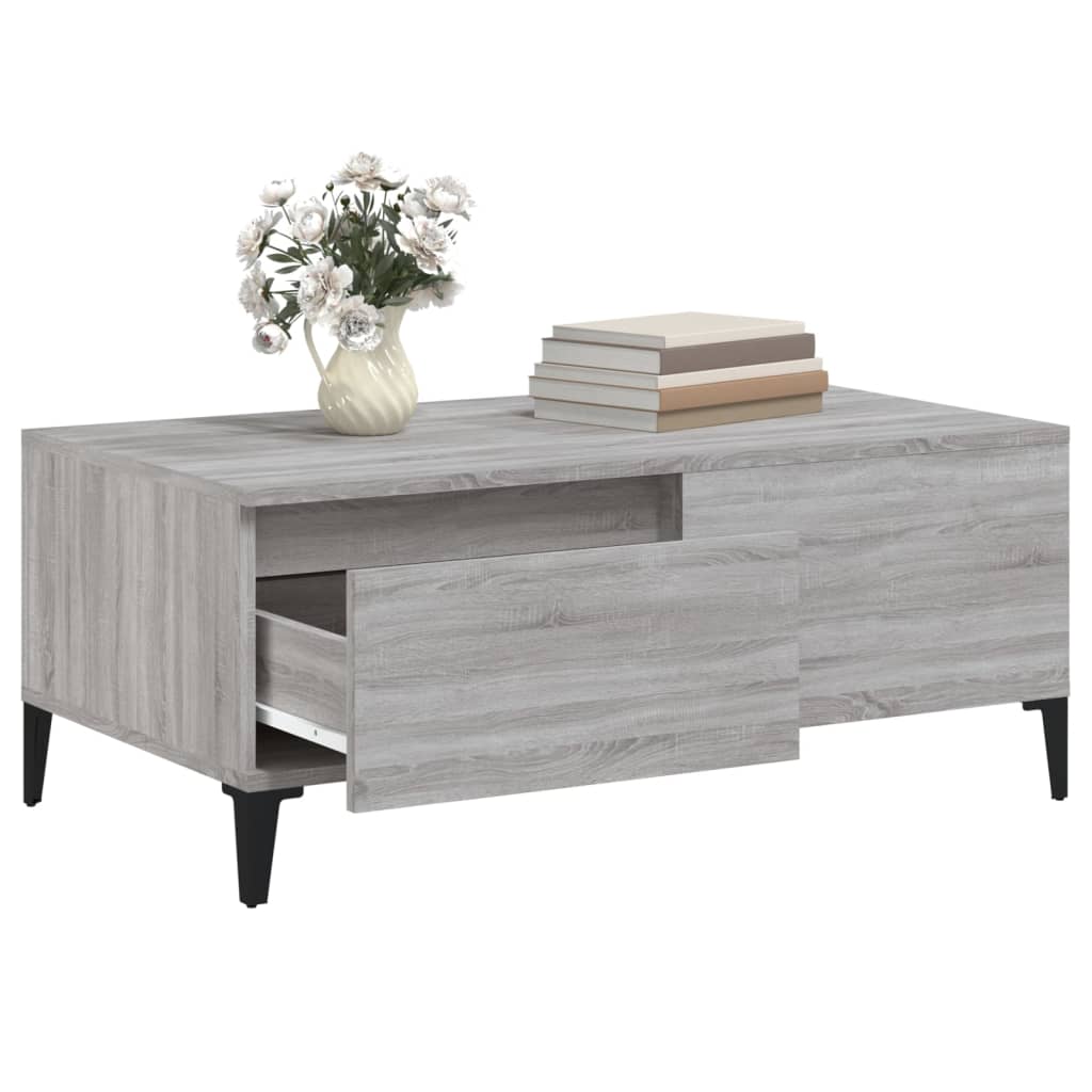 vidaXL Table basse Sonoma gris 90x50x36,5 cm Bois d'ingénierie