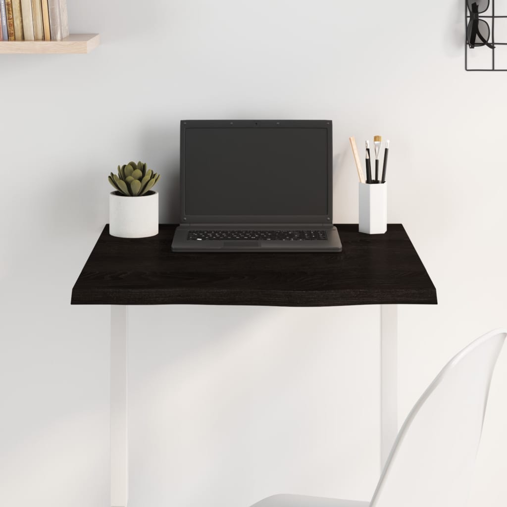 vidaXL Dessus de bureau marron foncé 60x60x2 cm bois chêne traité