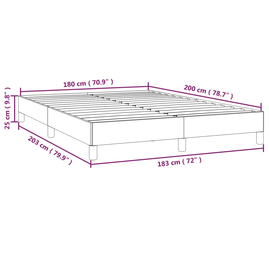 vidaXL Cadre de lit sans matelas gris foncé 180x200 cm velours