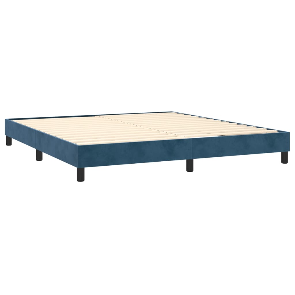 vidaXL Sommier à lattes de lit avec matelas LED Bleu foncé 160x200 cm