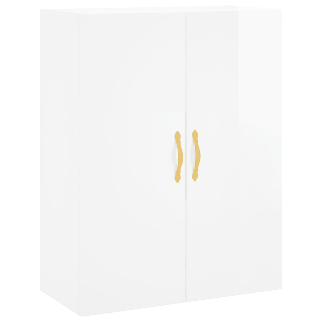 vidaXL Buffet haut Blanc brillant 69,5x34x180 cm Bois d'ingénierie